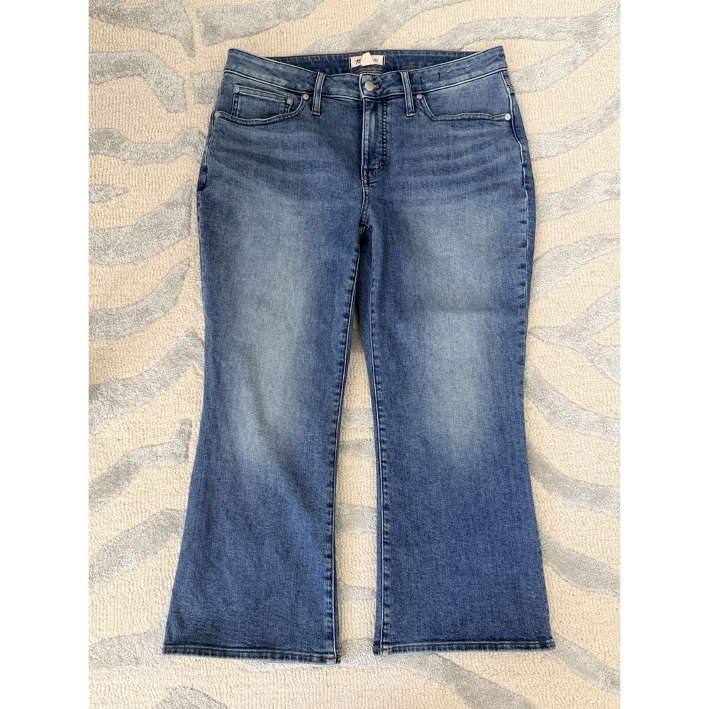 Madewell Mid-Rise Kick Out Women's Jeans Size 14W Blue Denim‎ Stretch